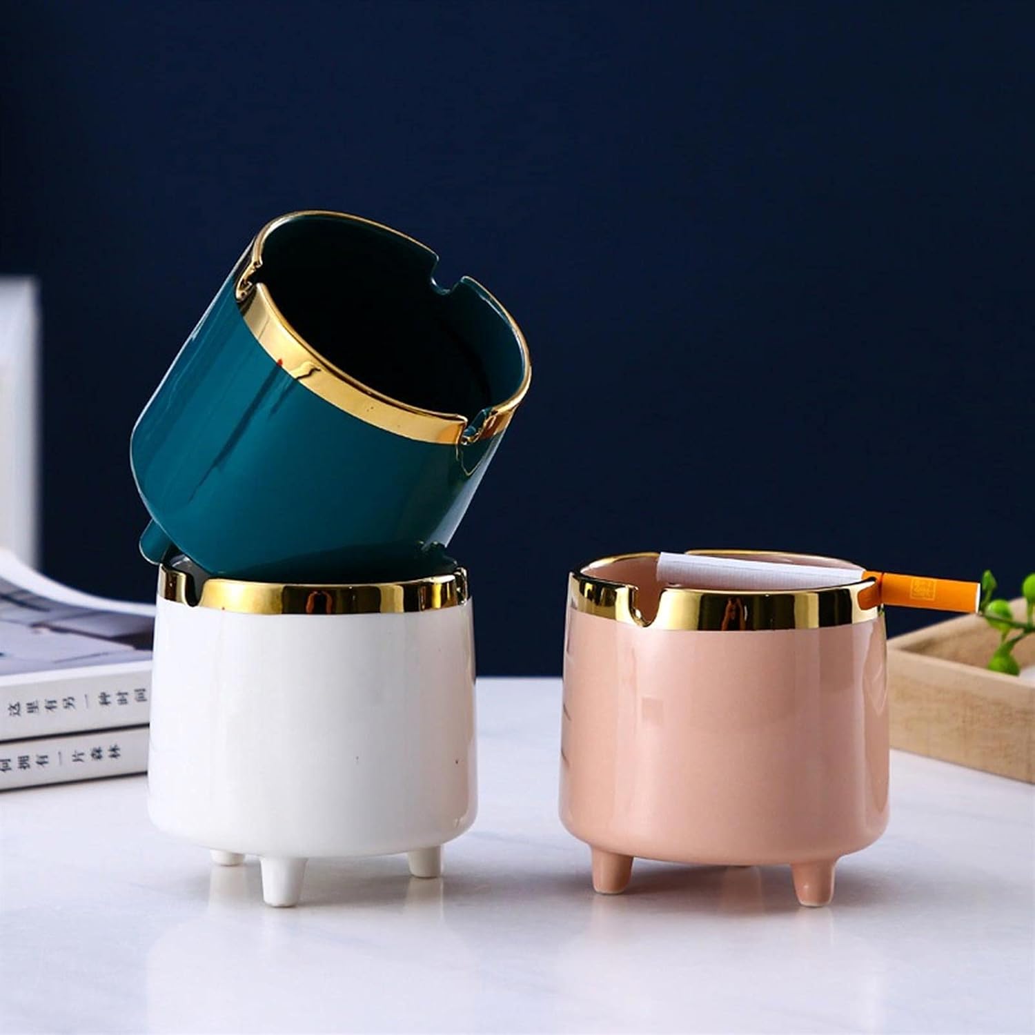 灰皿 高級セラミック灰皿 喫煙コントロール 灰皿 ボーイフレンドへのギフトホームデコレーション デコレーション 工芸品(複数の色から