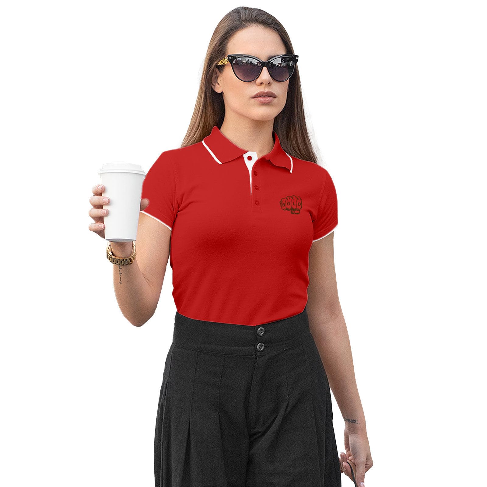 Women's Polo T-Shirt | Cotton Rich | Globally Certified Fabric | Wrinkle-Resistant | Colors Dont Fade | Regular Fit | Bold Design-picture-17