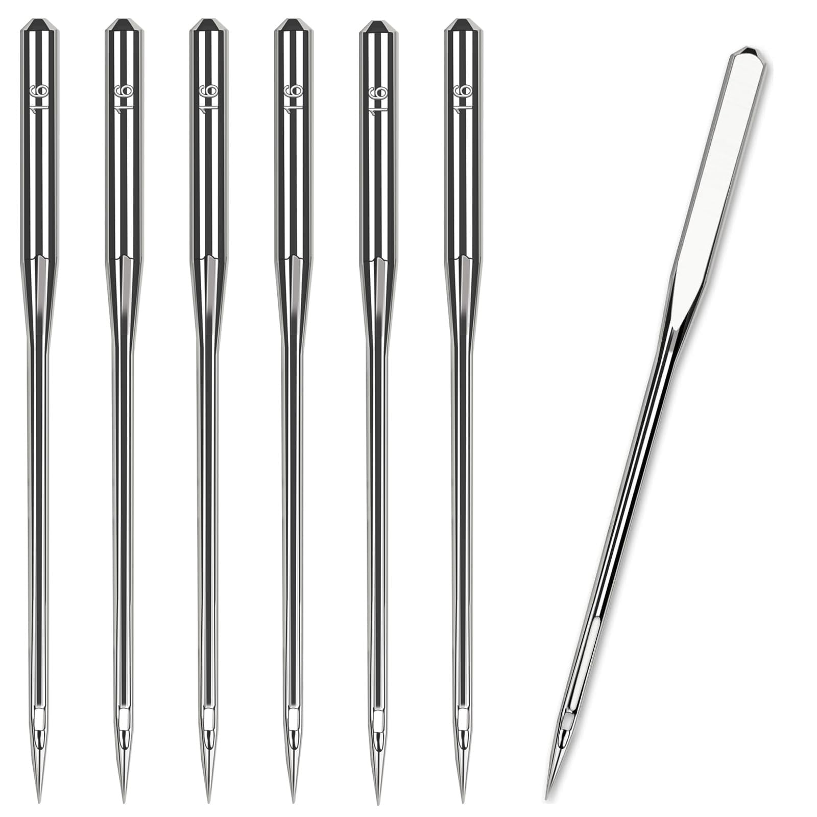 Aiguille Cuir Lot De 50 Aiguilles Machine à Coudre Universelles - Taille 100/16 Pour Jean Et Cuir | 5 Tailles Incluses (75/11 à 110/18) Aiguilles Robustes Couture