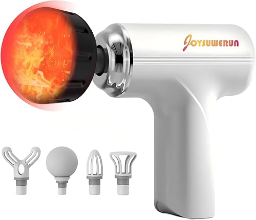 Pistola de masaje con calor - Potente masajeador de tejido profundo, mini pistola de masaje de mano para alivio muscular de cuerpo completo,