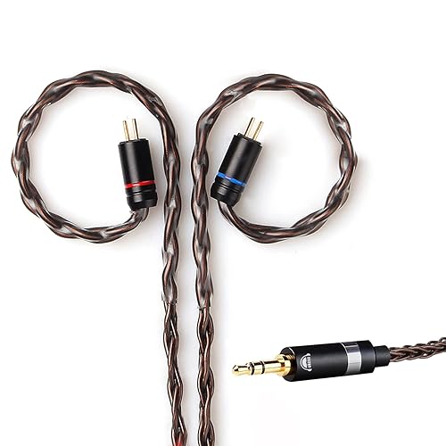 okcsc Cable de repuesto de 2 pines de 0.75, 8 núcleos, chapado en oro con enchufe de 3.5, cable de extensión de repuesto para KZ AS10 ZS10 ZS6 ZSR disponible en Yaxa Peru