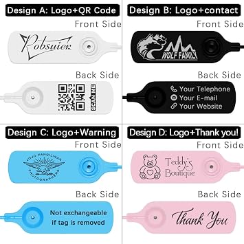 100Pcs Customized Brand Hang Tags Personalized Clothes Logo Label Plastic Security Seals 300mm/11.8