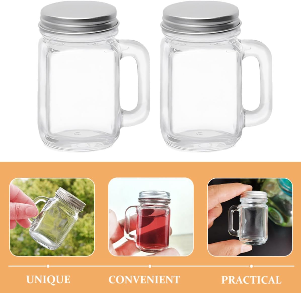 16pcs Portable Glass Essential Oil Bottles 60ml Leak-proof Perfume Bottles with Aluminum Caps for Travel and Outdoor Use