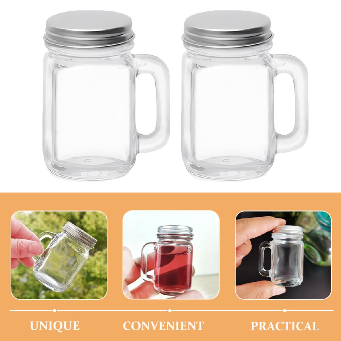 ORFOFE 16 Stück Kleine Parfümflasche aus Glas 60ml mit Aluminiumgriff