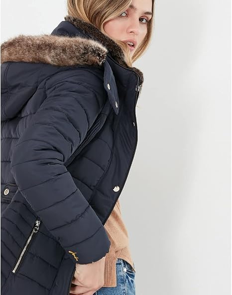 Joules Womens Gosway Fur Trim Padded 
