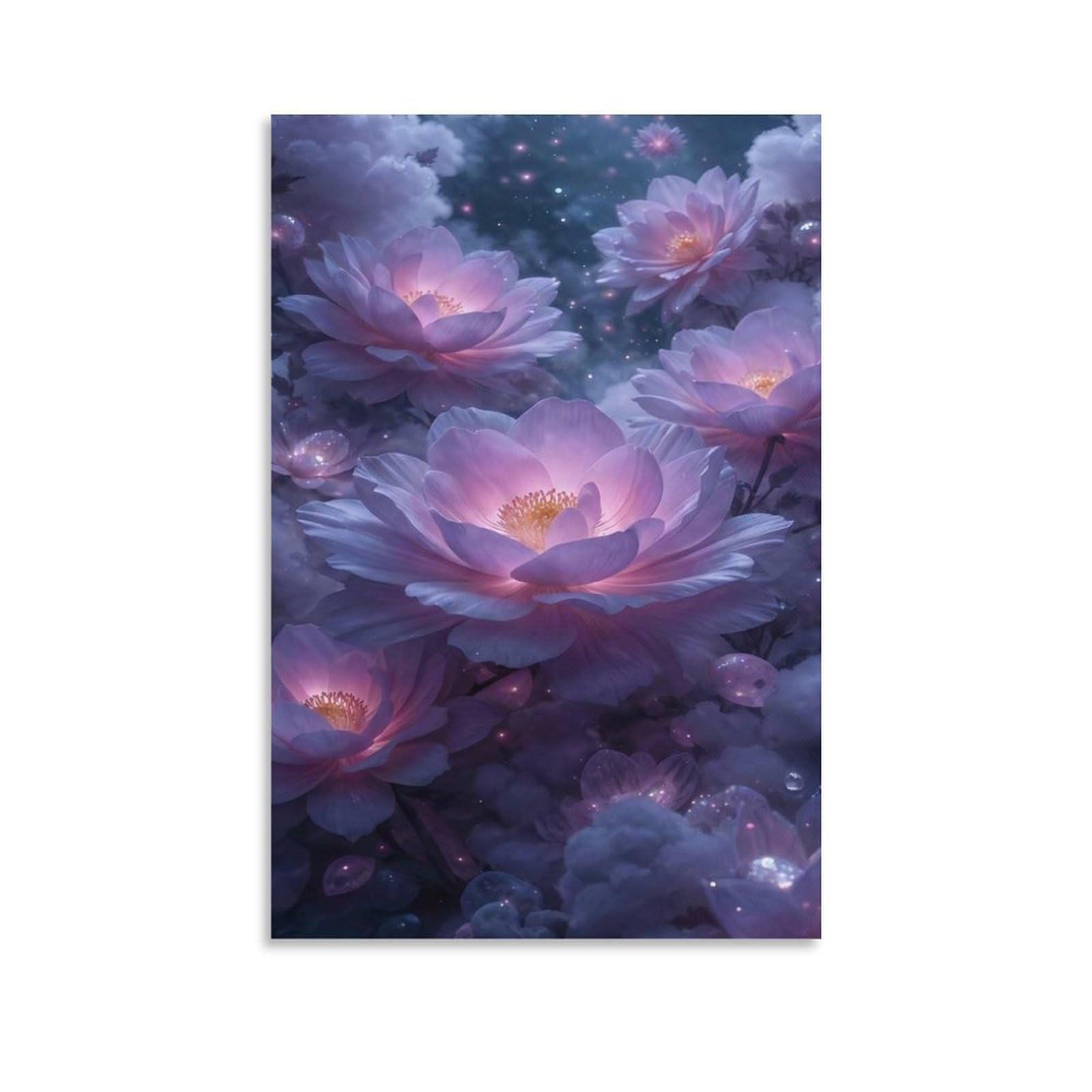 DHBANEIOK Fantasy Flower Garden_1 Wall Decor Poster Giclee Canvas Prints Modern Wall Art Picture Wall Hanging for Bathroom Wall Decor 16x24inch(40x60cm)