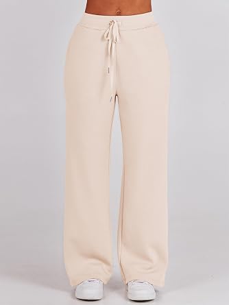 ANRABESS Womens 2 Piece Outfits Half Zip Sweatshirt & Wide Leg Pants Airport Travel Lounge Matching Sets Sweatsuits Clothing