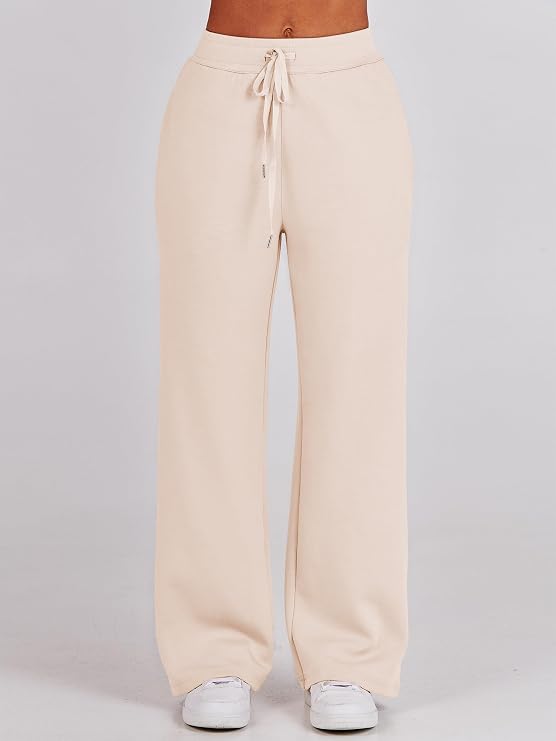 ANRABESS Womens 2 Piece Outfits Half Zip Sweatshirt & Wide Leg Pants Airport Travel Lounge Matching Sets Sweatsuits Clothing