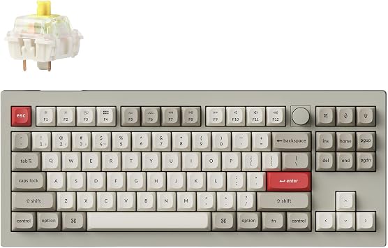 Domestic Genuine ProductKeychron V3 Max Retro Color QMK Wireless Custom Mechanical Keyboard, 2.4 GHz/Bluetooth 5.1/Wired Connection, RGB Light, Hot-Swap Compatible Gateron Jupiter Switch/Gasket