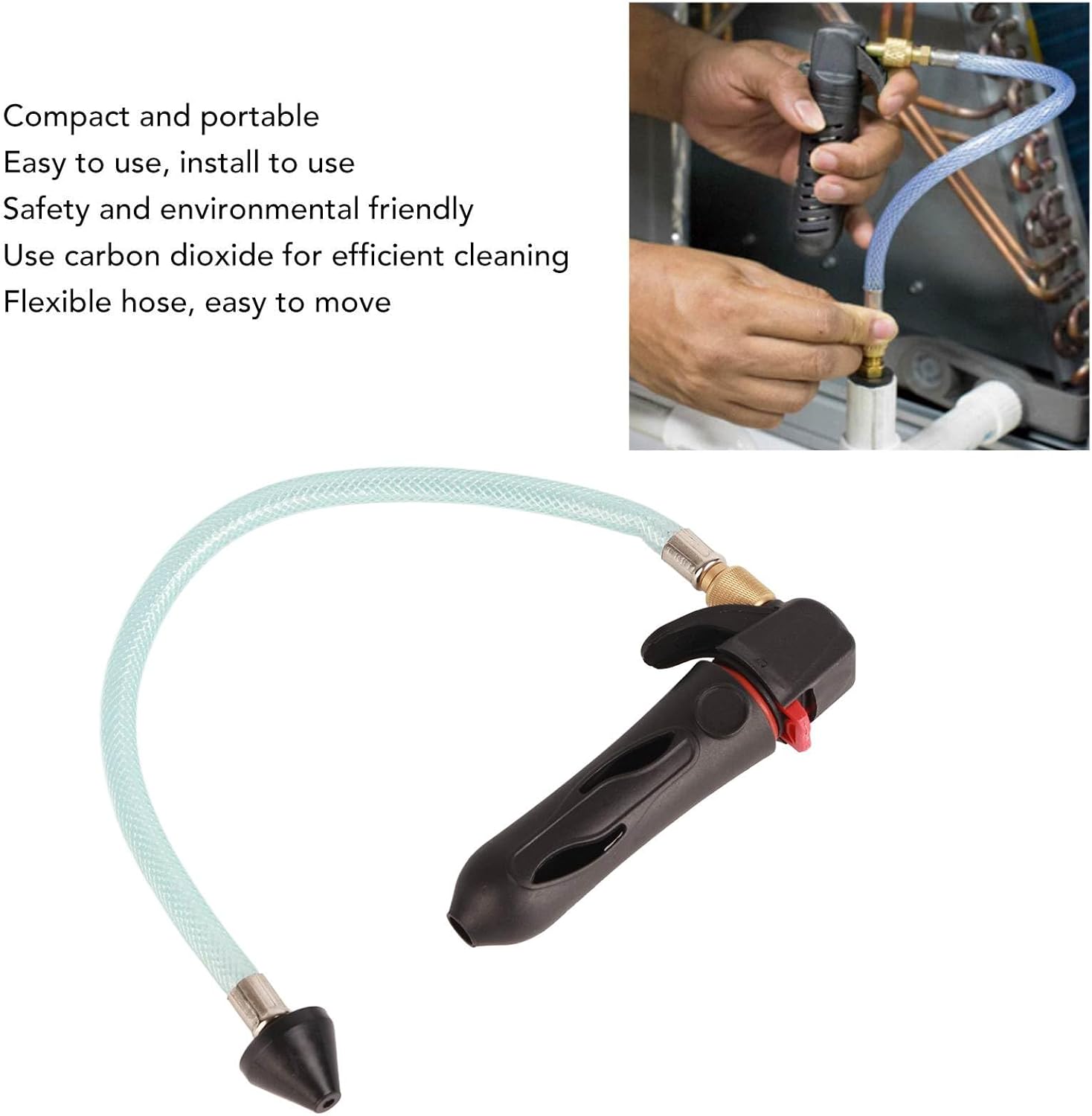 Threaded Cartridge Drain Gun, Multi Function Drain Gun with 30cm Flexible Hose Pipe, Portable ABS Cartridge Drain Guns for Toilet, Kitchen Sink, Basin, Bathtub