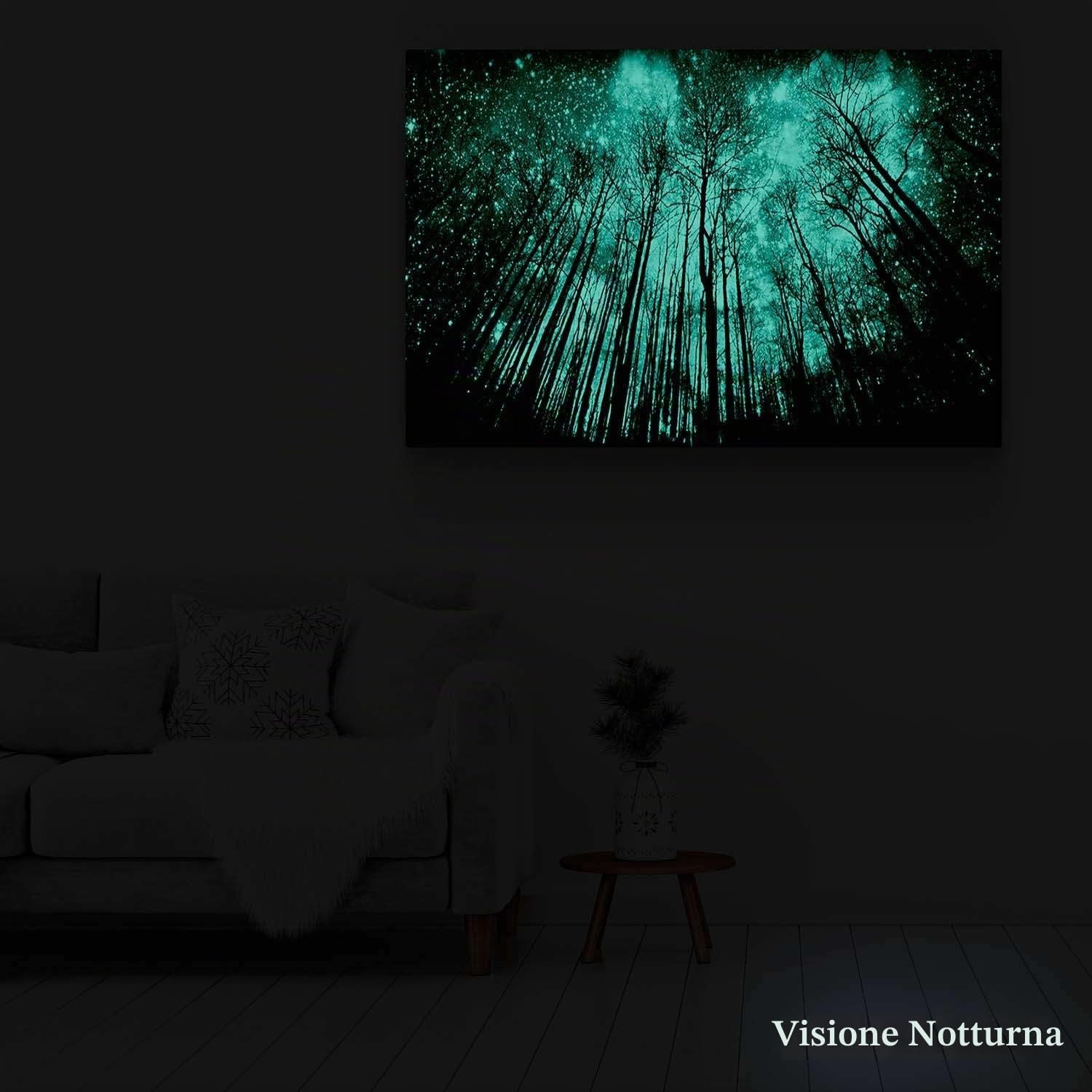 Startonight Quadro su Tela Bianco e Nero Inserisci la Notte, Stampe Incorniciato e Pronta da Appendere Design Moderno Arredamento Arte Fotografia Grande Formato 80 x 120 cm Luminoso al Buio