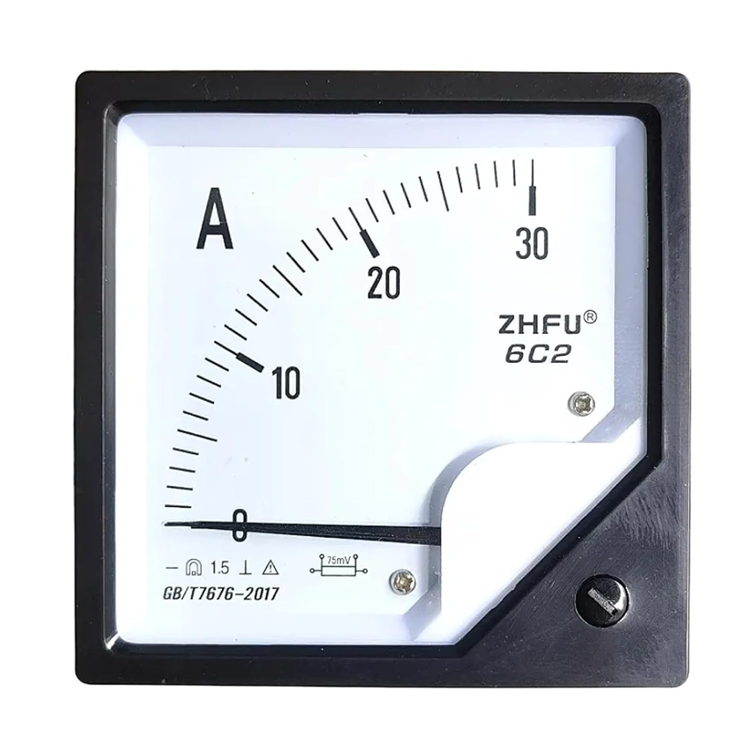 6C2 Pointer Type DC Ammeter 1A2A3A5A10A30A100A200A Ammeter for Automotive Circuit Testing Charging Battery Ampere Tester Gauge(10A)
