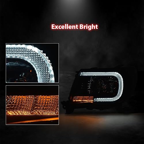 Vista 78 de PIT66 Conjunto de faros delanteros LED DRL BAR compatible con GMC Sierra 1999-2007 /Sierra 2500/99-06 GMC Yukon 1999-2004, accesorios de luces