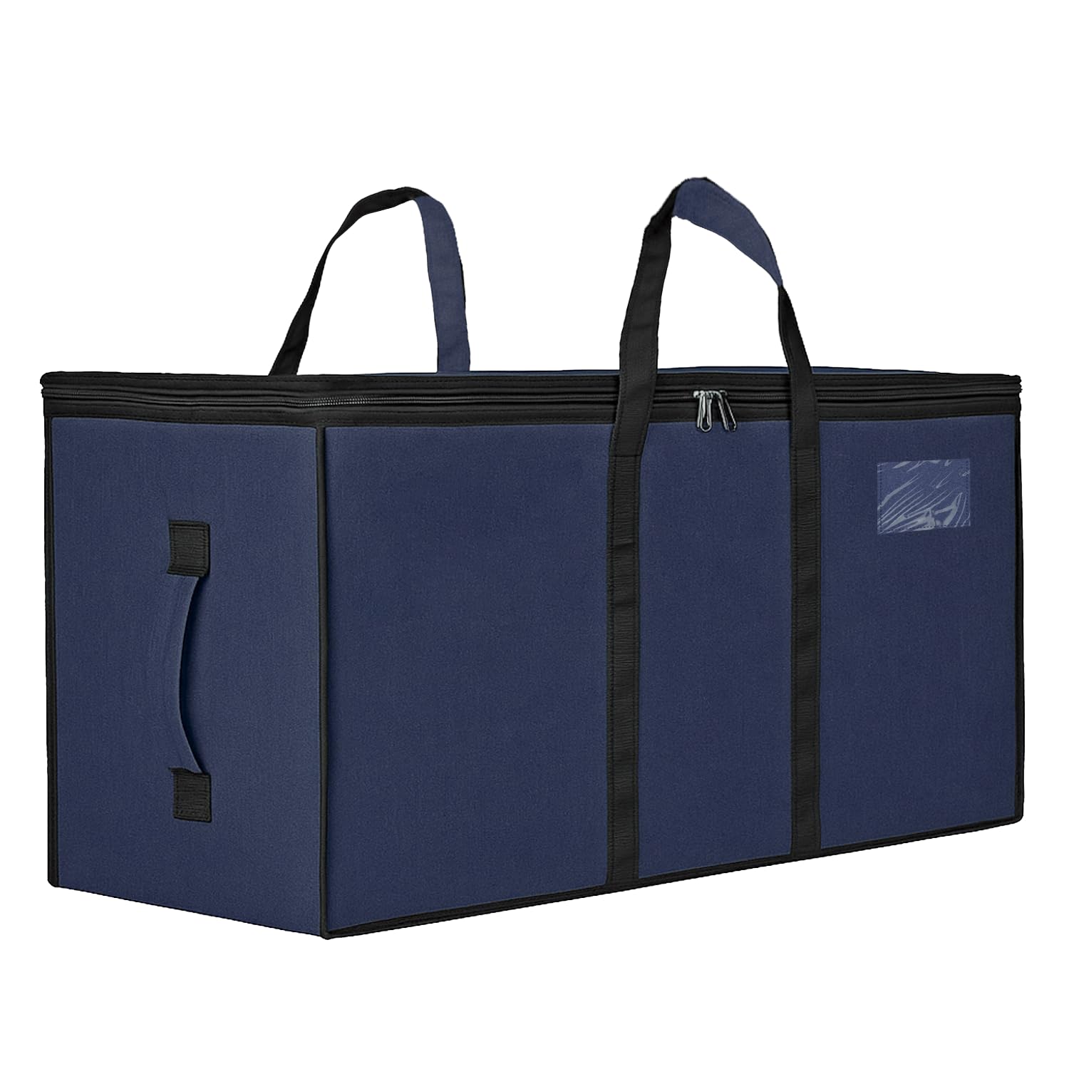 Storite Jumbo Super-Size 81 L Canvas Moisture Proof Heavy Duty Storage Bag | for Toys/Stationery/Blankets/Clothes/Moving Bags MultiPurpose With Strong Reinforced Handles (87x26x36 cm) Navy Blue