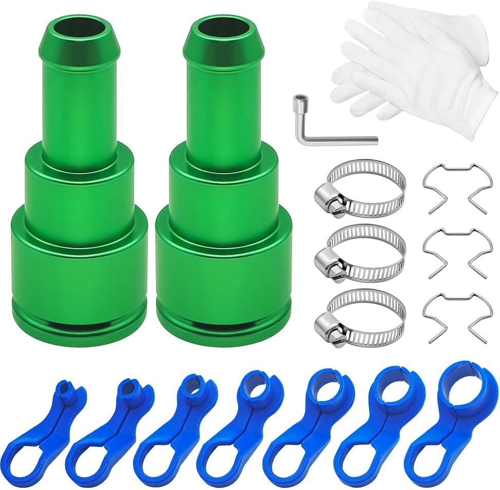 2PCS Heater Hose Connectors, 3/4inch to 5/8inch Aluminum Coolant Hose Connector, 3/4“ Heater Hose Fitting, Metal 800-409HP Heater Core Hose Fitting for Ford,GMC,Chevrolet