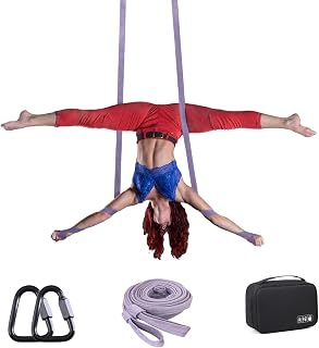 Aerial Straps Velvet Covers with Wrist Lockers, and Carabiners Straps Loop for Aerial Dance,Acrobtic Circus Props