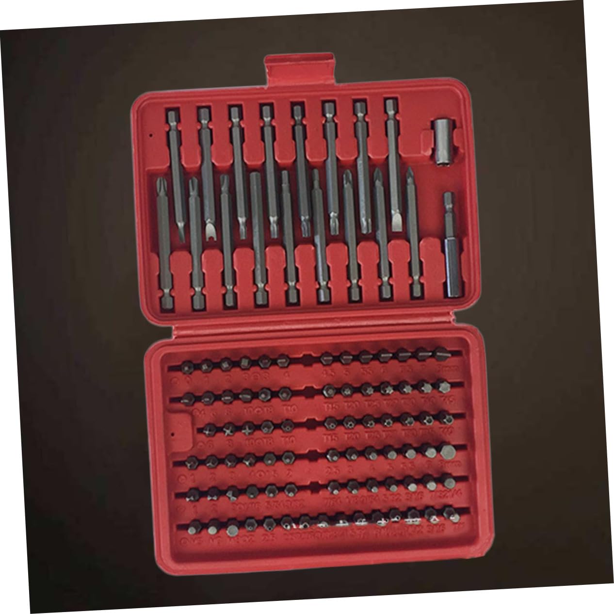 UPKOCH Ensemble D'embouts de Tournevis 98 Pièces en Acier avec Boîte de Rangement Rouge, Multi-spécifications, Facile à Utiliser pour Réparation et Bricolage