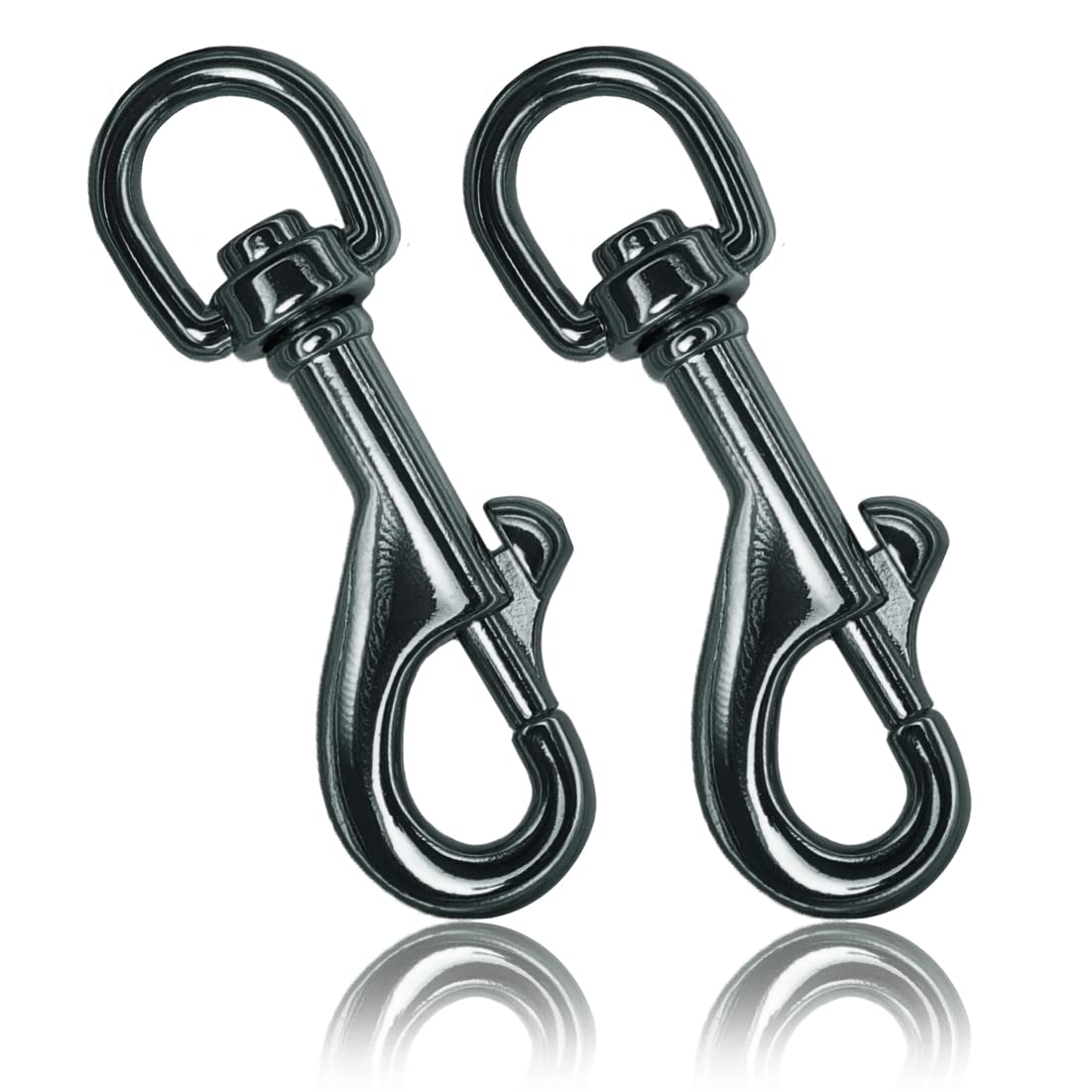 2 Moschettoni Girevoli 360° In Alluminio – Gancio A Scatto Per Escursionismo, Amaca, Pesca (Portata 200/400 Kg) - 3