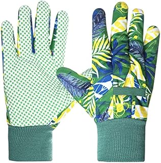 Gardening Gloves for Women 2 Pairs, Ladies Gardening Gloves Comfortable Breathable Non-Slip Flexible,Garden Working Gloves With Soft PVC Dots
