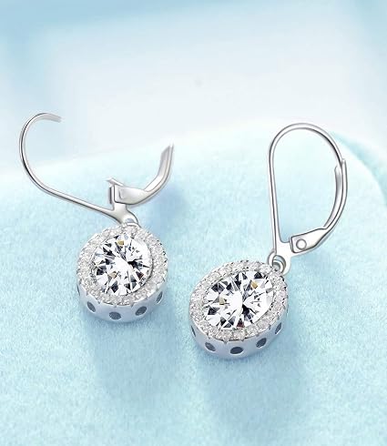 Acquista 1 paio di orecchini pendenti a forma di farfalla color argento con taglio marquise blu