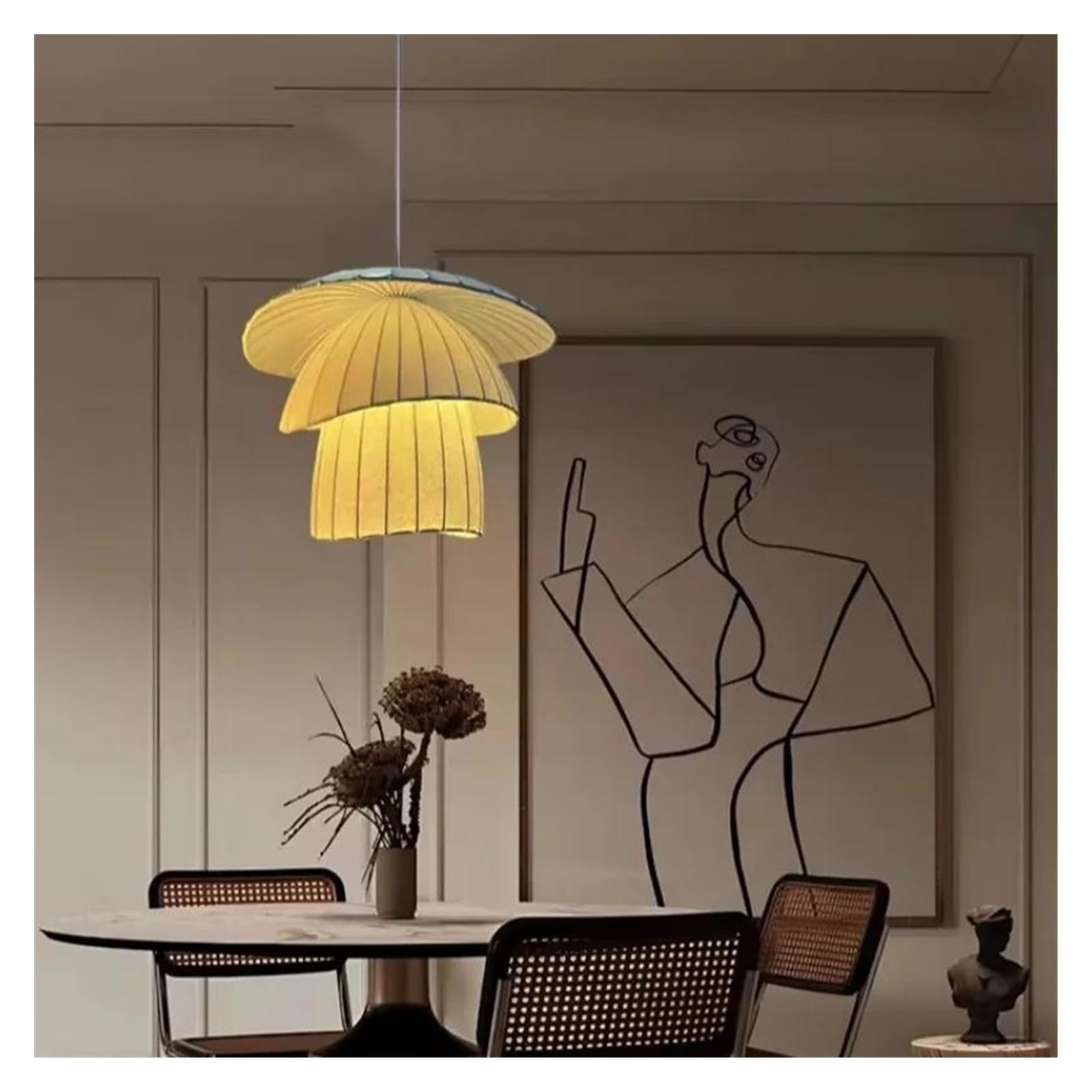 FZQSXAZU Chandelier, Modern Japanese Silk Chandeliers Living Dining Room Bedroom Home Decor Nordic Pendant hts Indoor hting Fixtures