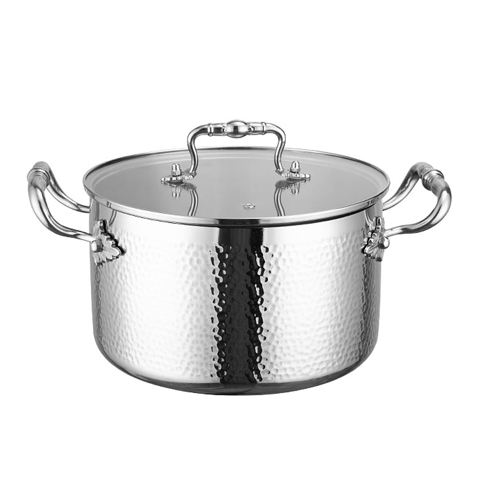 UCK-KIT Stainless Steel Stock Pot with Visible Lid for Pasta, Soup, Spaghetti, Nonstick Thick Bottom Stockpot, Induction Pasta Pot Compatible with All Cooktops, Dishwasher Safe,7QT