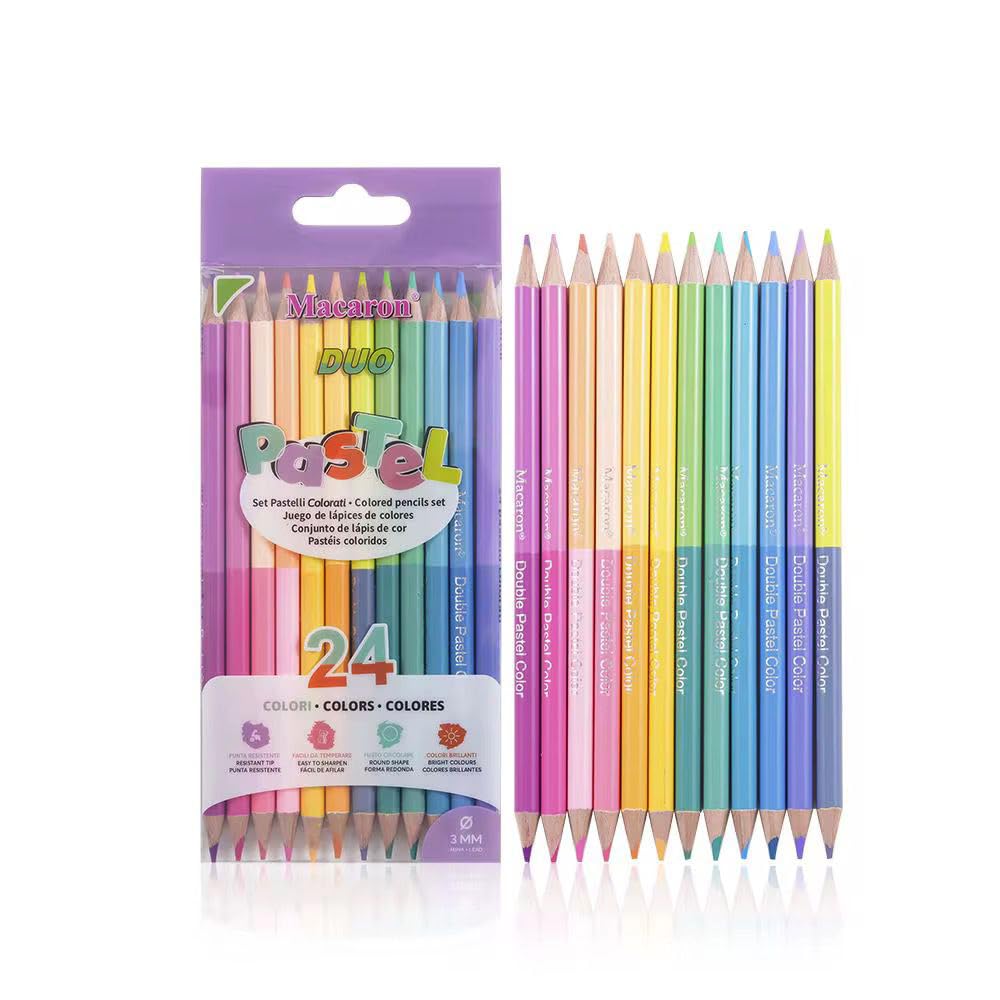 Quirky Premium Pastel Color Pencils | Set Of Multiple Shades | Attractive Colors For Kids & Girls | Fine Tip | Strong Nib | Ideal For Kids Return Gifts (Duo Tip - 12)-image-43
