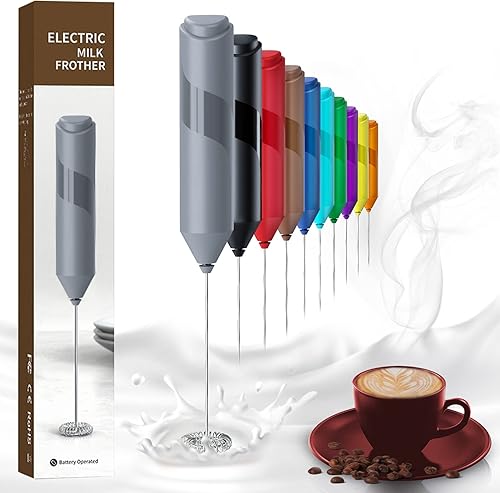 Espumador de leche de mano, regalos de café para mujeres y hombres, mezclador de mano eléctrico 2023, batidor de matcha para Navidad, regalos de