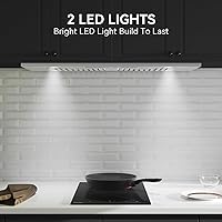 Vista 7 de Hermitlux Campana extractora integrada/insertada de 30 pulgadas, campana extractora de acero inoxidable de 600 CFM con detección de gestos de 3