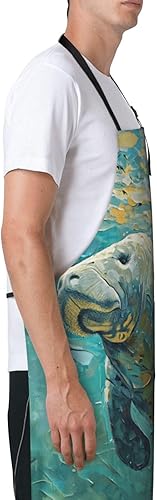 Miniatura 8 de Delantal impermeable con 2 bolsillos, delantales de chef de cocina, baberos para cocinar, hornear, pintura, jardinería, aseo