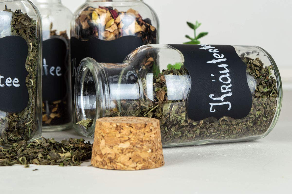 Barattolo Cubo con Cucchiaino e Tappo Sughero Set 36pz