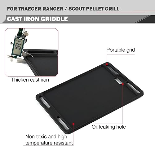 Miniatura 3 de Piezas de repuesto para parrilla Traeger Piezas de parrilla de hierro fundido Traeger Ranger Griddle BAC460 TFT18KLD Traeger Scout Parrilla