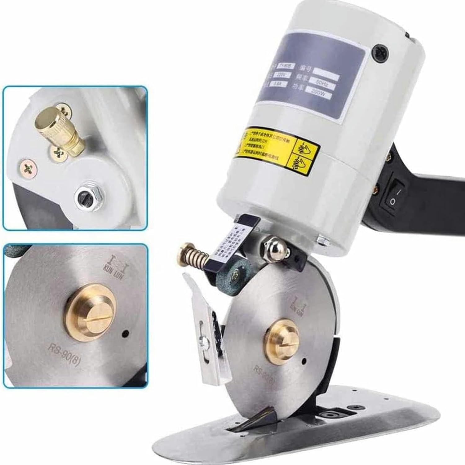 Circular Electric Cloth Cutter, Electric Rotary Fabric Cutter, Light Durable Fabric Cutting Machine with 30mm Max Cutting Thickness/ Φ90mm Blade & Automatic Sharpening Function image 4