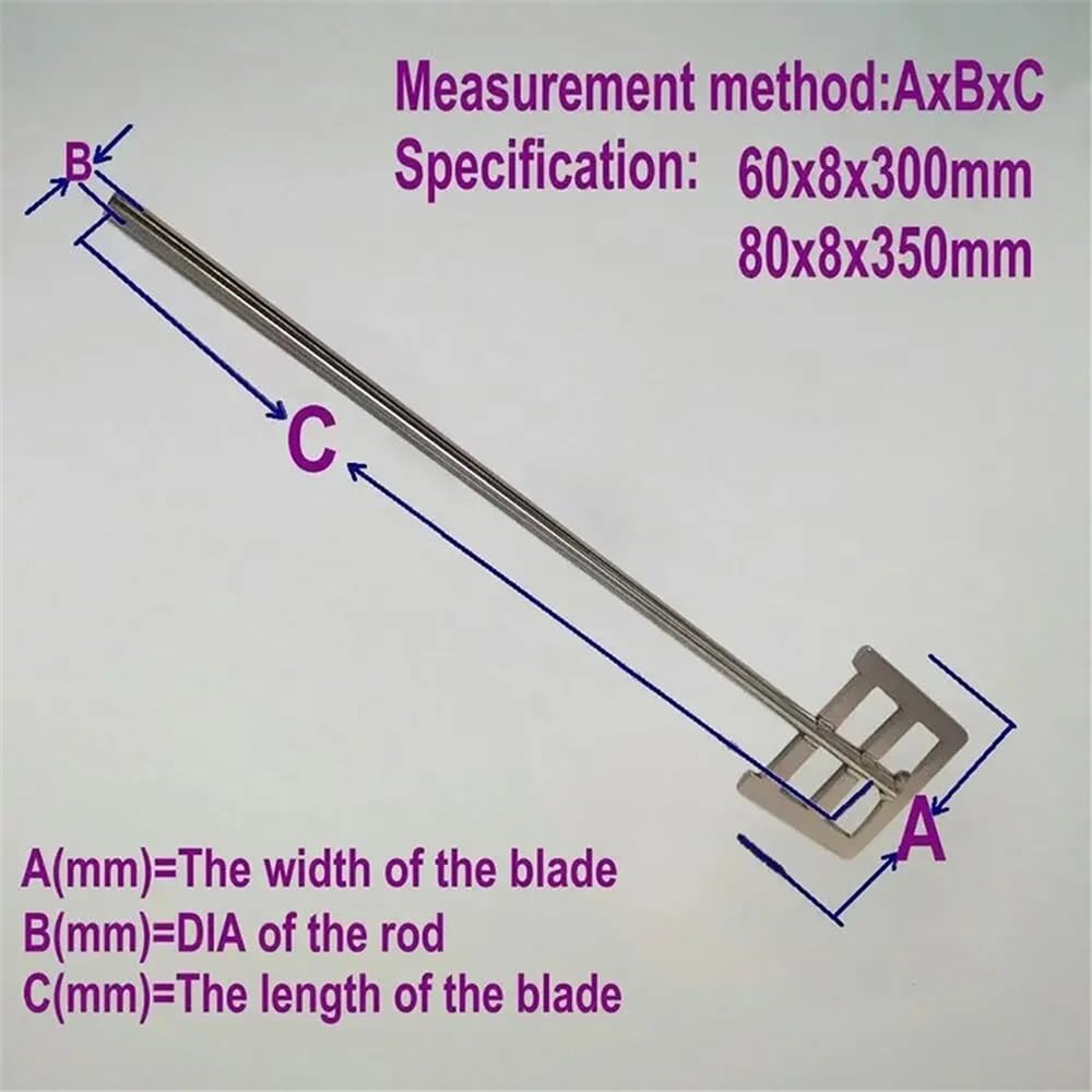 Strumenti da laboratorio e attrezzature 1 lama di agitazione in acciaio inossidabile 304 con larghezza foglia 60 mm o 80 mm paletta di agitazione quadrata con asta(120x8x500mm)