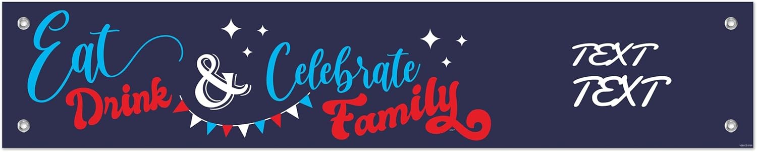 Family Reunion Decorations For Women Personalized Eat Drink Celebrate Family 10"x51" Personalized Small Horizontal Vinyl Banner