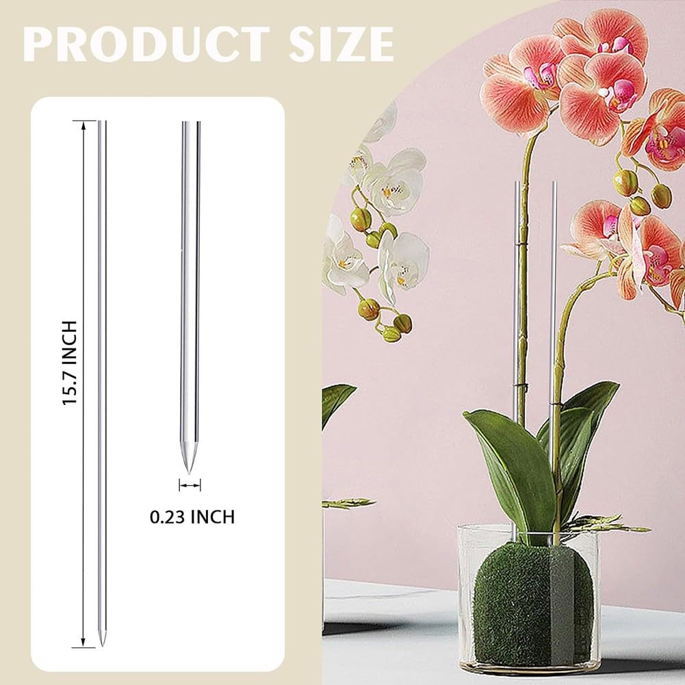 Supporto per piante in acrilico lucido, 15 paletti da 7 pollici, trasparente, set di 16/30, perfetto per fiori, orchidee e piante in vaso (30 pezzi