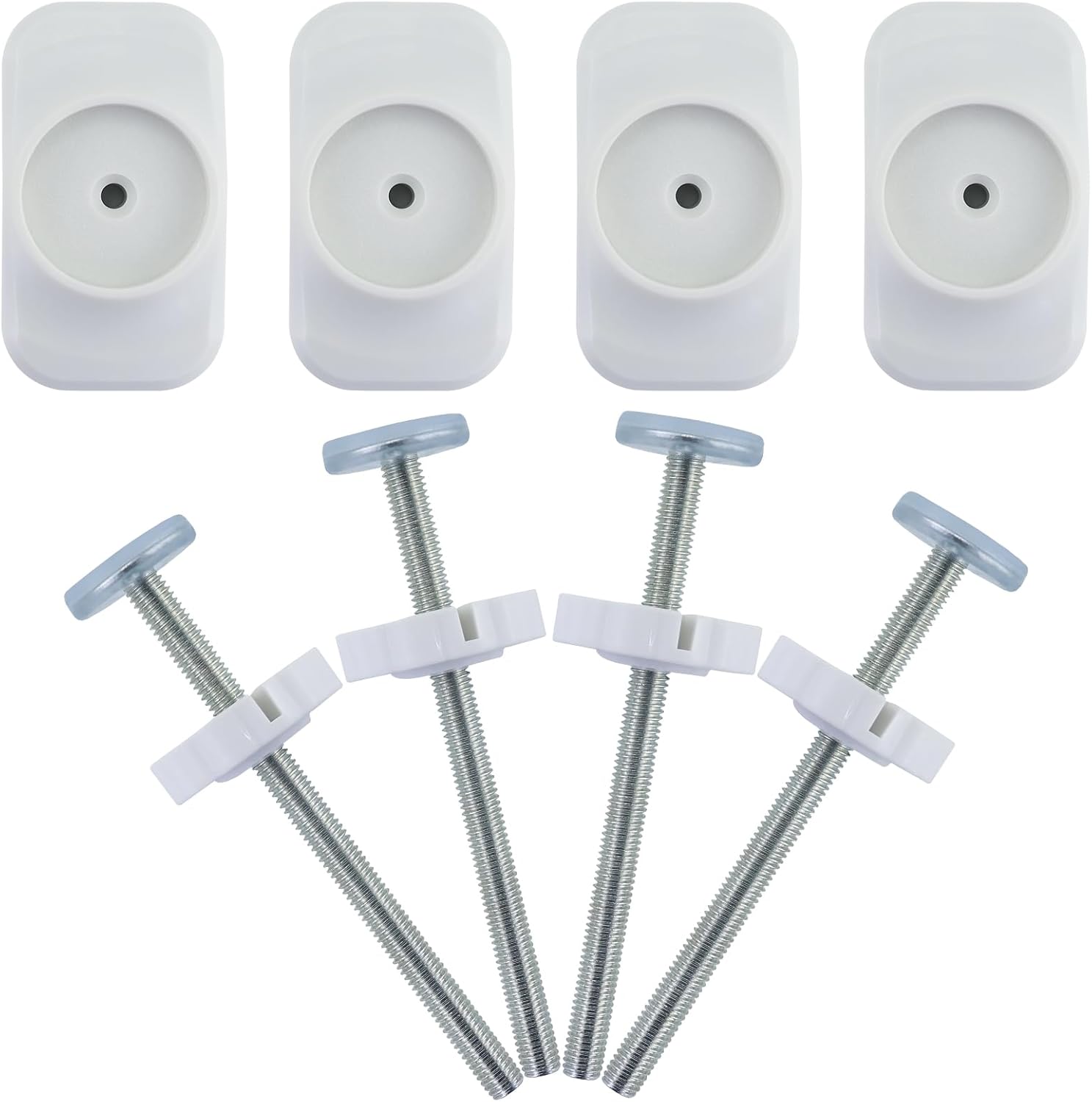 8 Pcs Baby Gate Extension Spindle Rods Kit, 4 Pcs Baby Gate Wall Protector with 4 Pcs Pressure Mounted Baby Gates Threaded Spindle Rods for Child Toddle Pressure Install Baby Gate Dog Gate Extension