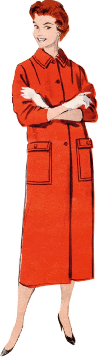 Butterick B7020Y5 Misses' Vintage 1950's Box Coat Sewing Pattern Packet, Design Code B7020, Sizes 18-20-22-24-26