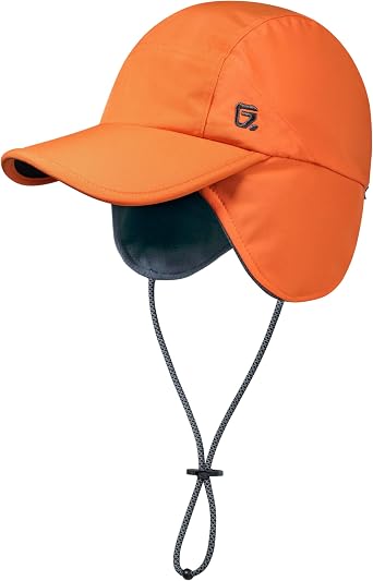 GADIEMKENSD Waterproof Mens Winter Hats with Earflaps, Warm Fleece Lined Trapper Hat for Cold Weather