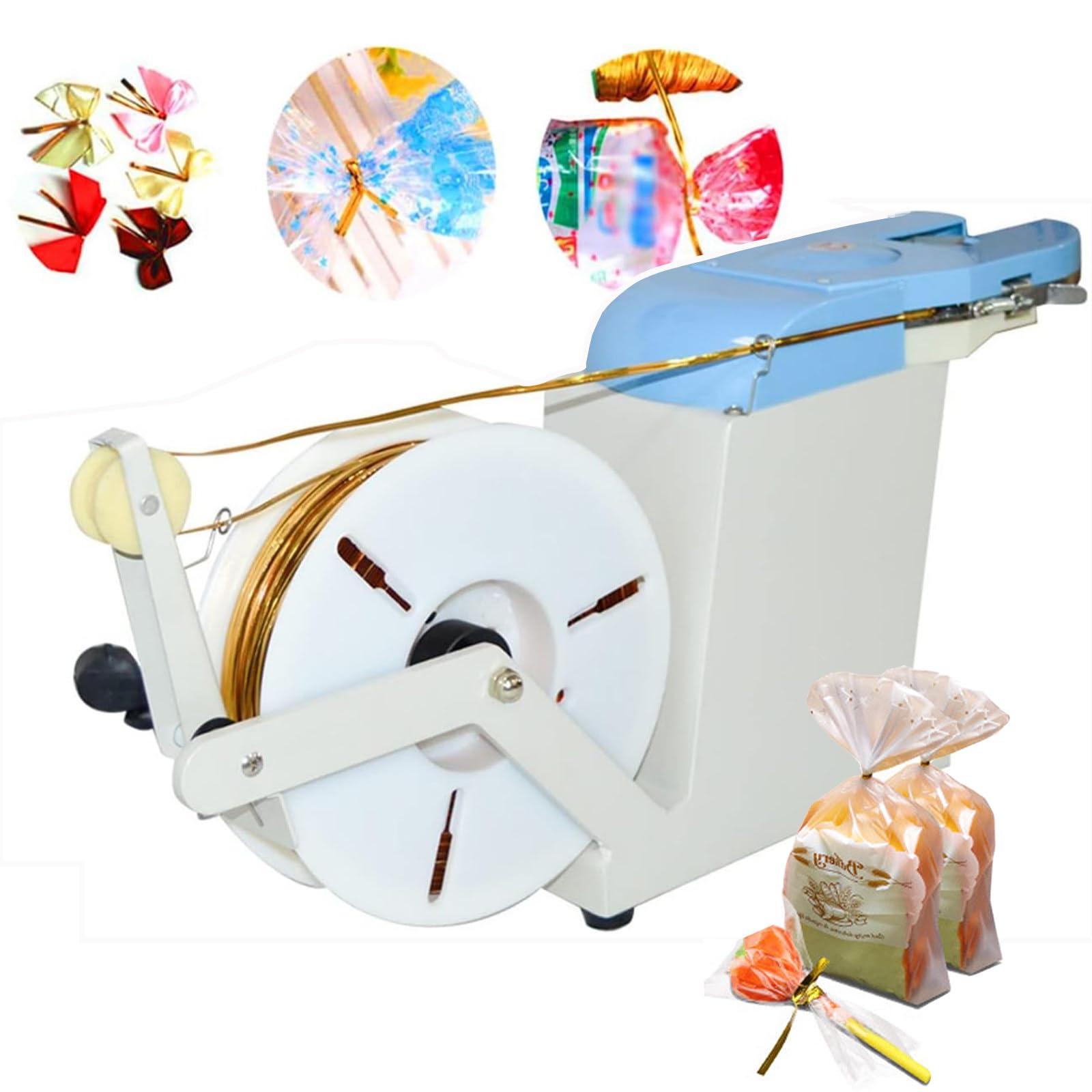 SBCGFY Automatic Twist Tie Machine | Electric Semi Manul Bag Closure 200Mm Tightening Circle | Bag Sealers | Food Twist Tying Machine- 0.1-1.2Mm