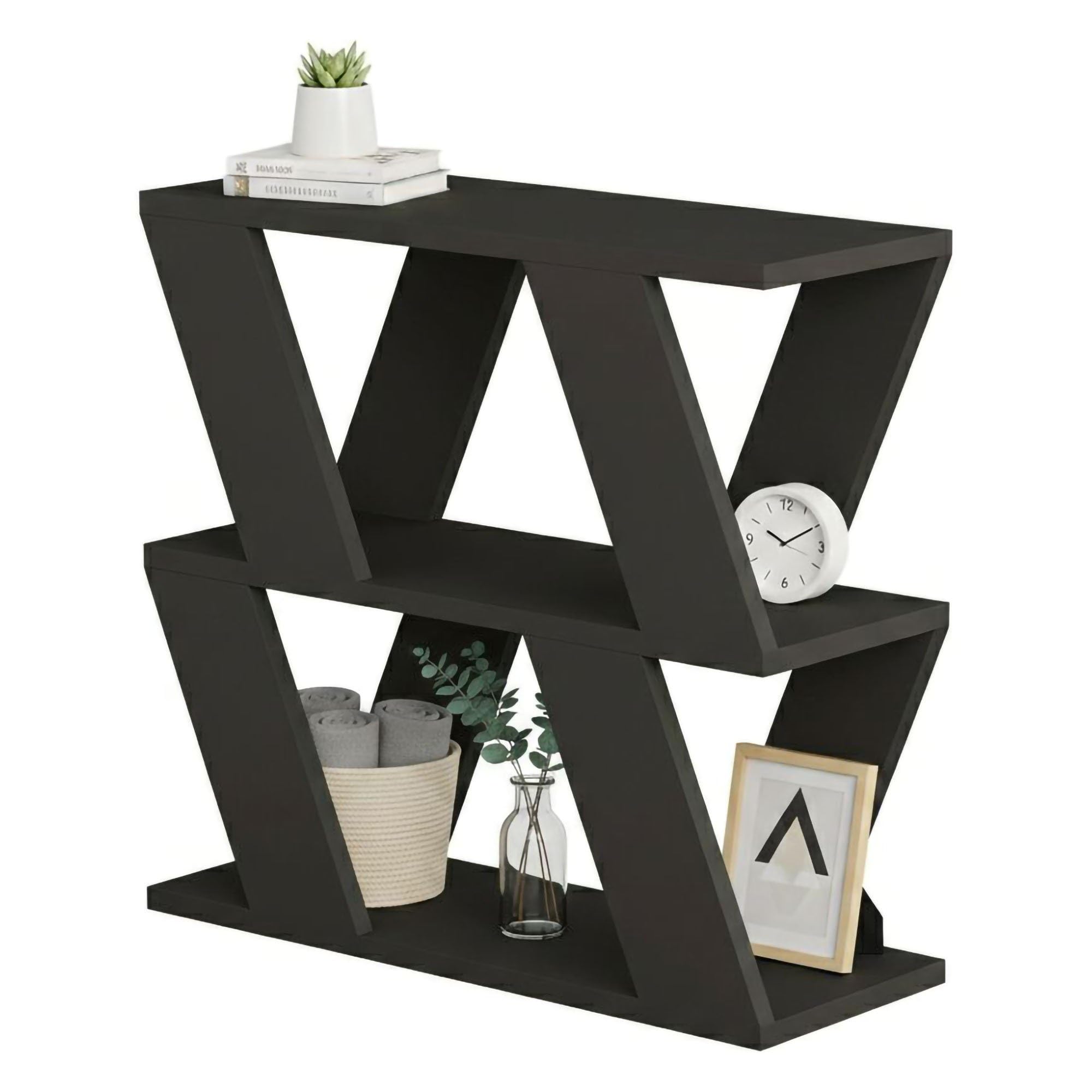 Dmora - Tavolino da salotto Thalia, Tavolo basso da caffè, Portariviste per divano, Ripiano da soggiorno, 60x22h57 cm, Antracite