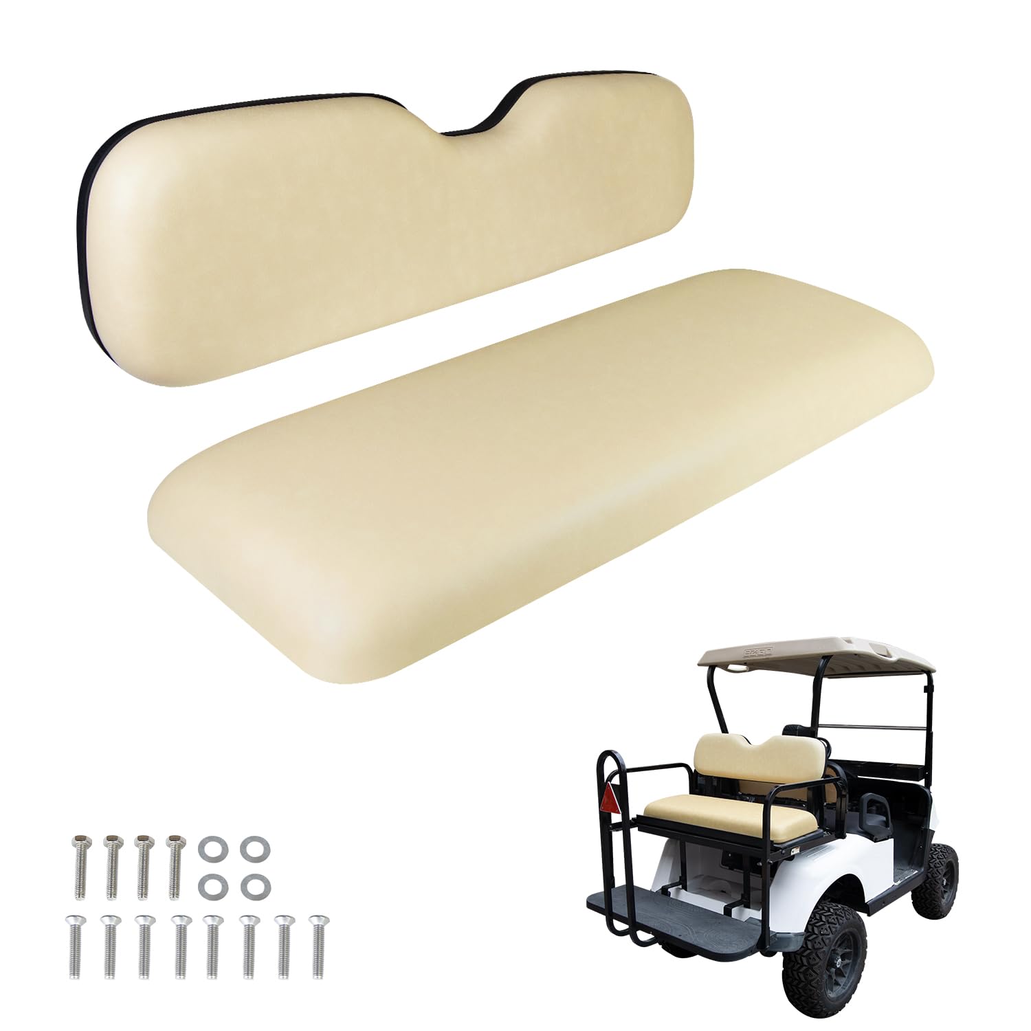 premium golf cart rear seat replacement cushions – universal fit for ezgo/club car/yamaha and other models, featuring flip rear seats