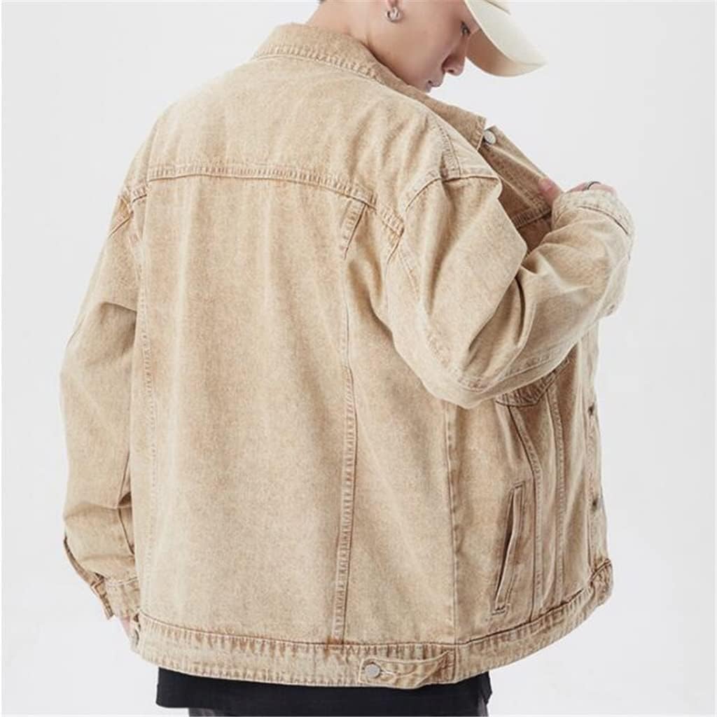 Japanese Retro Denim Jacket Men's Spring And Autumn Pocket Tooling Top Casual(L code)