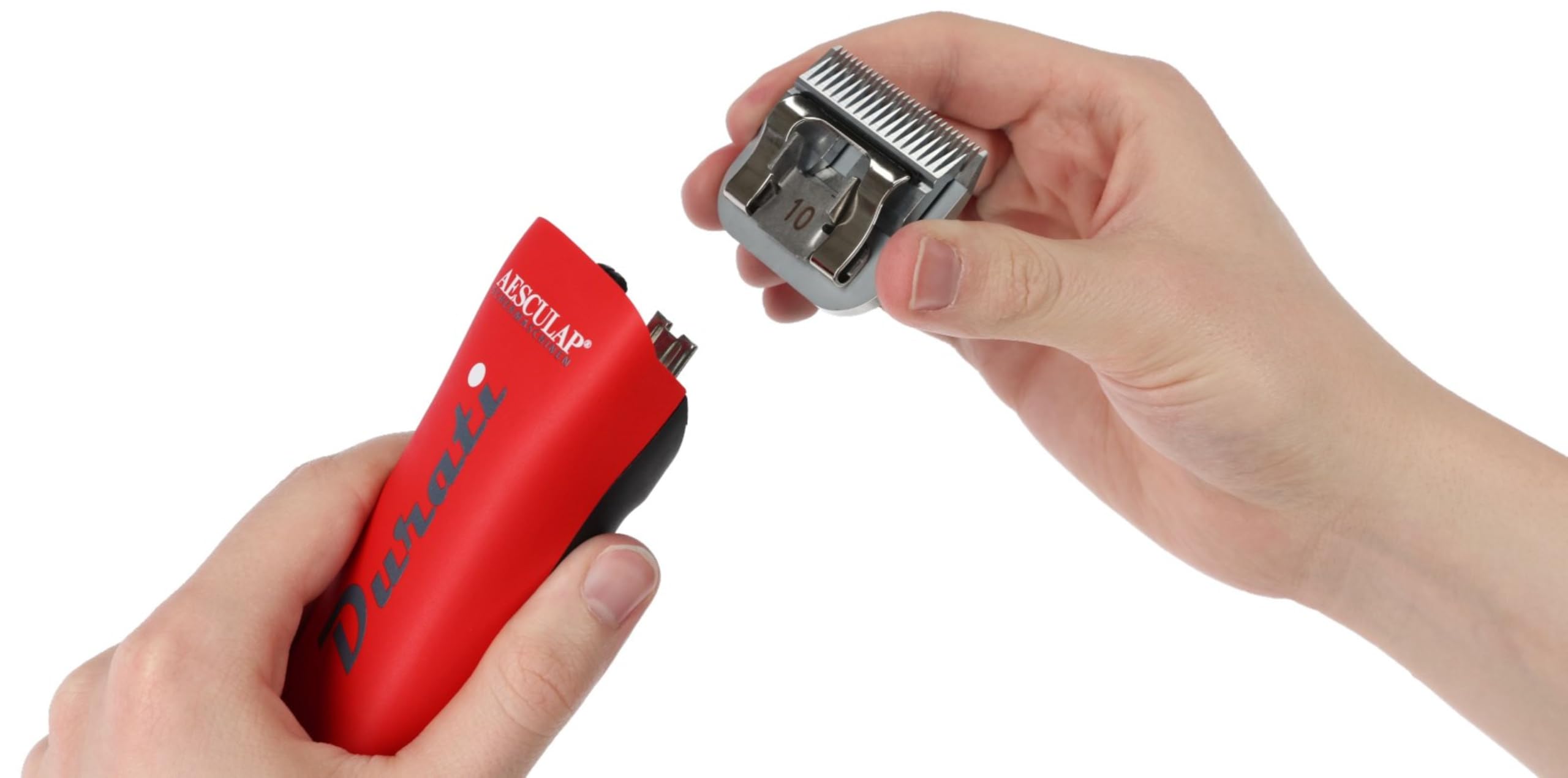 Kerbl Aesculap Durati – Incluye 1 batería y Cabezal de Afeitado (Rojo/Negro, Motor EC sin escobillas, Capacidad de la batería 2850 mAh, Peso 380 g) GT434-RS
