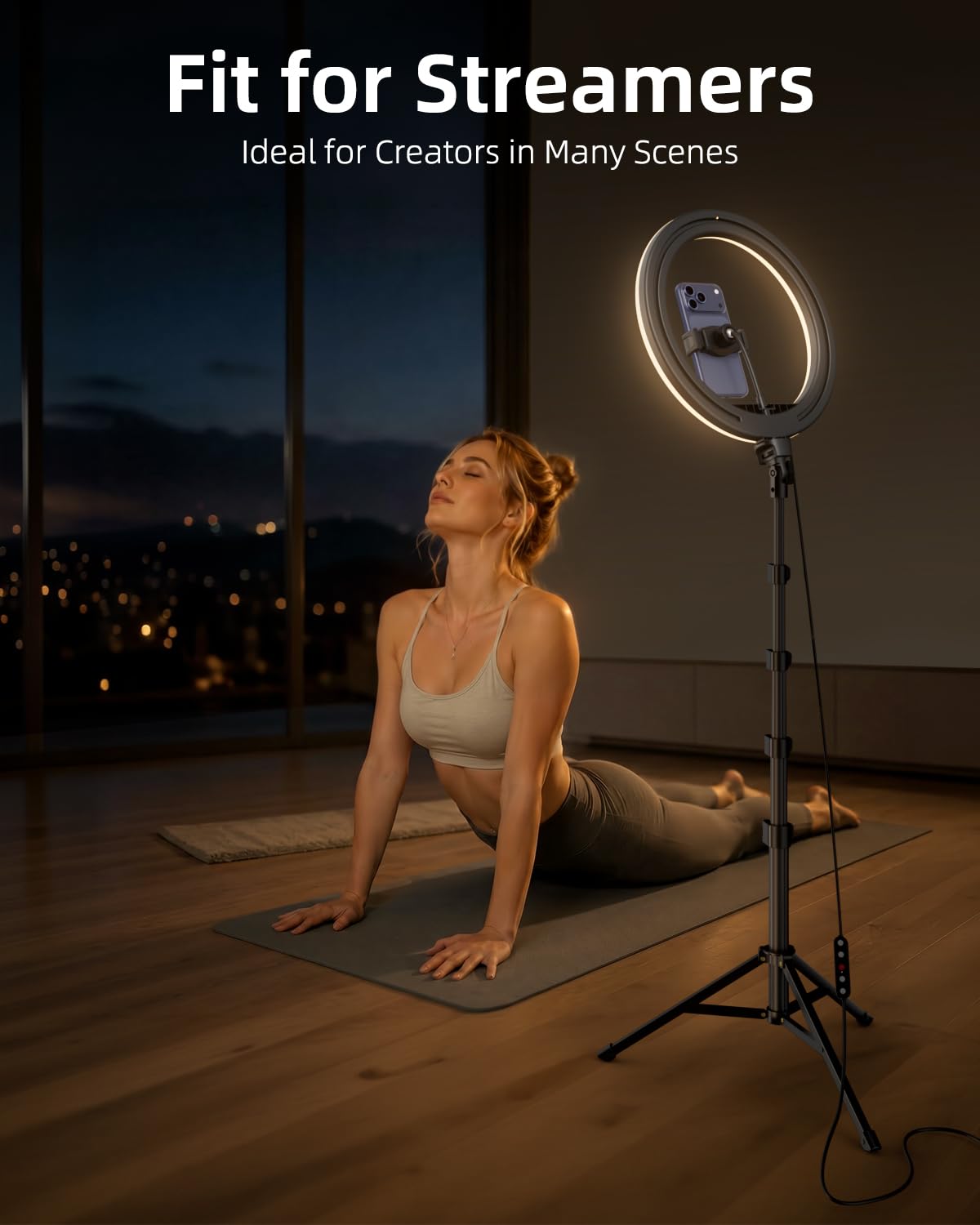 TODI 12" Ring Light with 63" extendable Tripod Stand, Selfie RingLight with Phone Holder and Selfie Remote, 2-in-1 Dimmable LED Ring Light for Makeup, Live Stream, Photography
