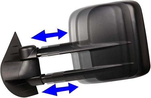 Miniatura 3 de DNA Motoring TWM-003-T222-BK - Par de espejos de remolque plegables telescópicos manuales compatibles con SilveradoSuburbanSierraYukonTahoeEscalade