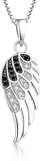 Engelsflügel Anhänger Halskette für Frauen 925 Sterling Silber Zirkonia Schmuck Geschenk