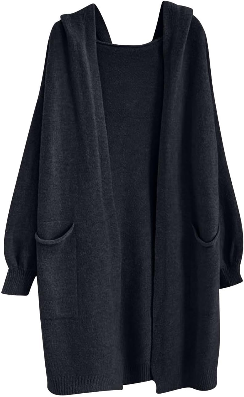 Cardigan Sweaters for Women Long Sleeve Open Front Lightweight Cardigans Dressy Casual Baggy Knit Sweater with Pockets