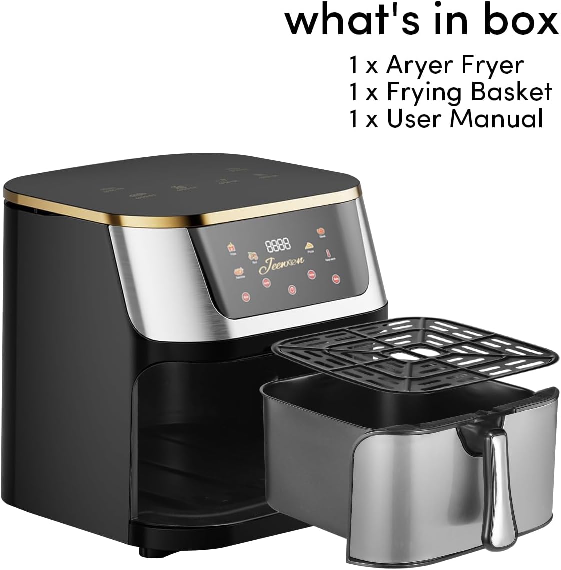 ایرفرایر استیل Jeewoon 9L، 1400W با صفحه لمسی