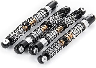４本 スケール アルミ ショック 53mm Shocks FOR 1:24 SCX24 rc クローラー (ブラック+シルバー)